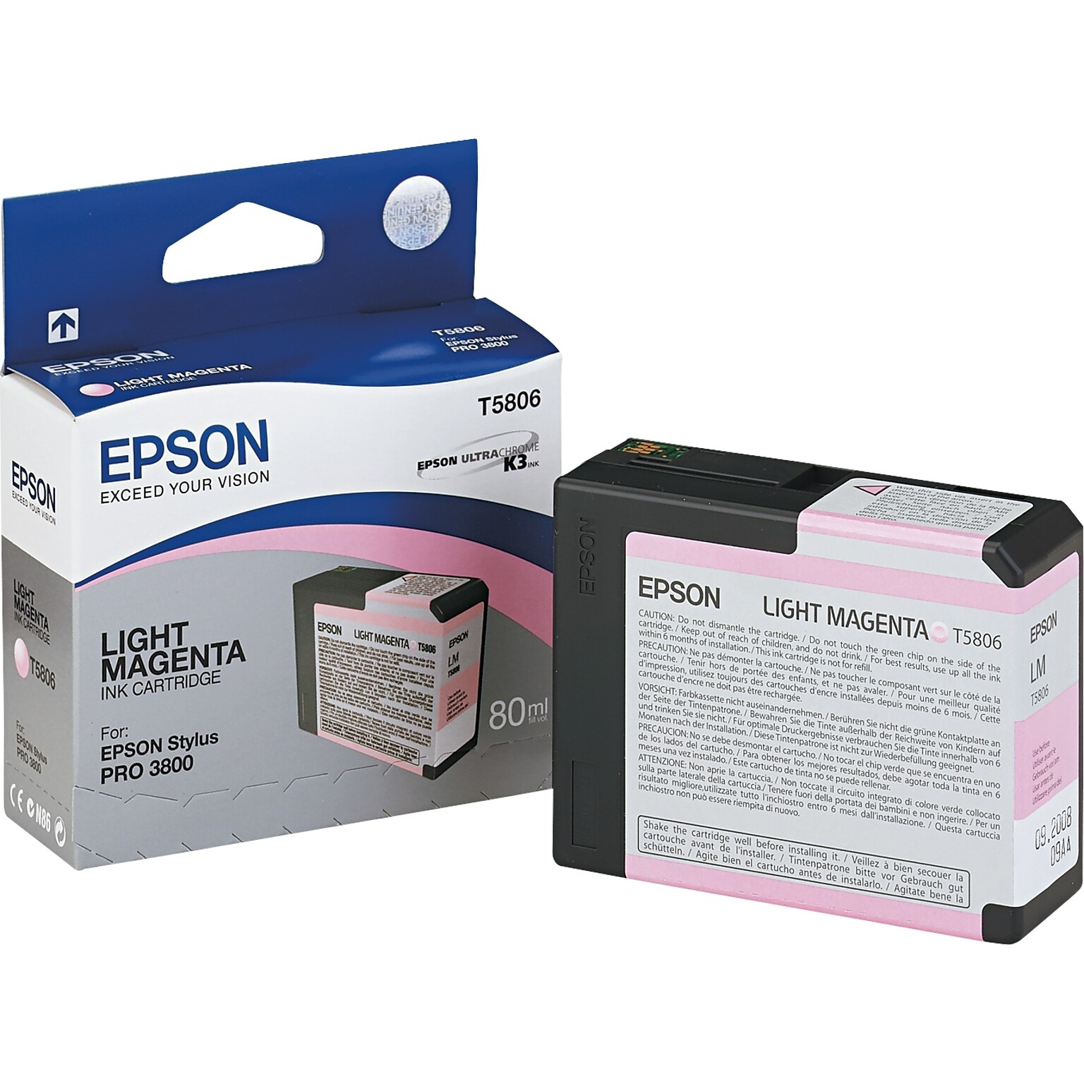 Epson T580 Ultrachrome Light Magenta Standard Yield Ink Cartridge