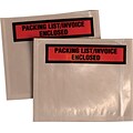 Panel Face Self-Adhesive Packing List/Invoice Enclosed Envelopes, Orange/Clear, 5 1/2H x 4 1/2W, 1,000/Ct