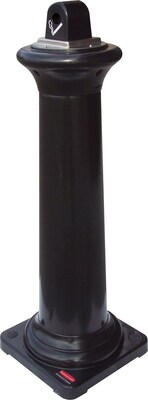 Rubbermaid GroundsKeeper Stainless Steel Ash Urn, Black (FG9W3000BLA)