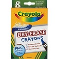 Crayola® Washable Dry-Erase Crayons, Assorted, 8/Pack