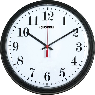 Lorell Wall Clock, Black, 13.25