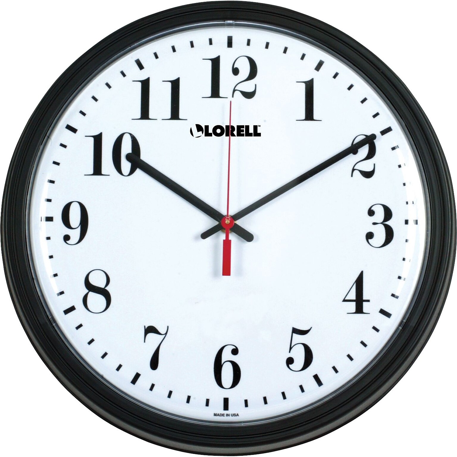 Lorell Wall Clock, Black, 13.25