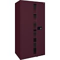 Sandusky 72H Keyless Electronic Lock Steel Storage Cabinet with 5 Shelves, Burgundy (EA4E361872-03)