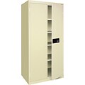 Sandusky 72H Keyless Electronic Lock Steel Storage Cabinet with 5 Shelves, Putty (EA4E361872-07)