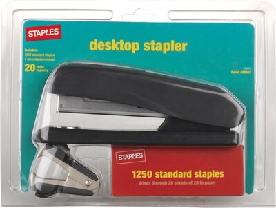 Staples® Value Pack Desktop Stapler, 20 Sheet Capacity, Black, 24/Carton (31937CT)