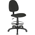 Staples® Drafting Stool without Arms, Fabric, Black, Seat: 17.9W x 15.4D, Back: 17.5H