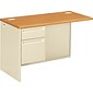 HON 38000 Series 48"W Steel Single Pedestal Desk w/Flush Left Return, Box/File w/Lock, Harvest/Putty (HON38216LCL)