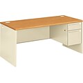 HON Oak/Putty L Workstation Right Desk