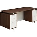 Regency® OneDesk Collection 71 Double Pedestal Desk, Java/White Finish
