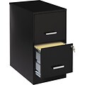 Office Designs 2-Drawer Vertical File Cabinet, Black, Letter-Size, 22 Deep (17701)