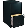 Office Designs 2 Drawer Vertical File Cabinet, Black, Letter, 18D (16737)