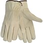 Memphis Gloves Economy Leather Driver's Gloves, Beige. Large, 1 Pair (CRW3215L)