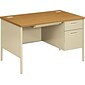 HON® Metro Classic Right Pedestal Desk, Harvest/Putty, 29 1/2"H x 48"W x 30"D