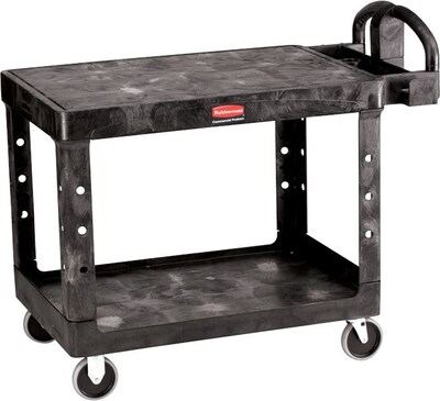 Rubbermaid 2-Shelf Foam Utility Cart, Black (FG452500BLA)