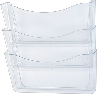 Unbreakable Expandable Three-Pocket Wall File Set, Letter Size, Clear