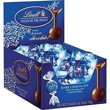 Lindt LINDOR Chocolate Truffles, Dark Chocolate, 60 Truffles/Box