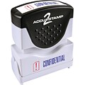 Accu-Stamp2® Two-Color Pre-Inked Shutter Message Stamp, CONFIDENTIAL, 1/2 x 1-5/8 Impression, Blue/Red Ink (035536)