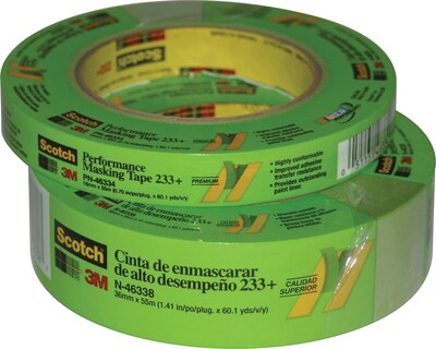 Scotch® #233+ Premium Automotive Masking Tape, 1/2 x 60 yds., 48/Case