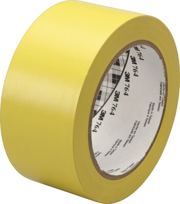3M™ #764 Solid Vinyl Tape, Yellow, 2x36yds., 24/Case