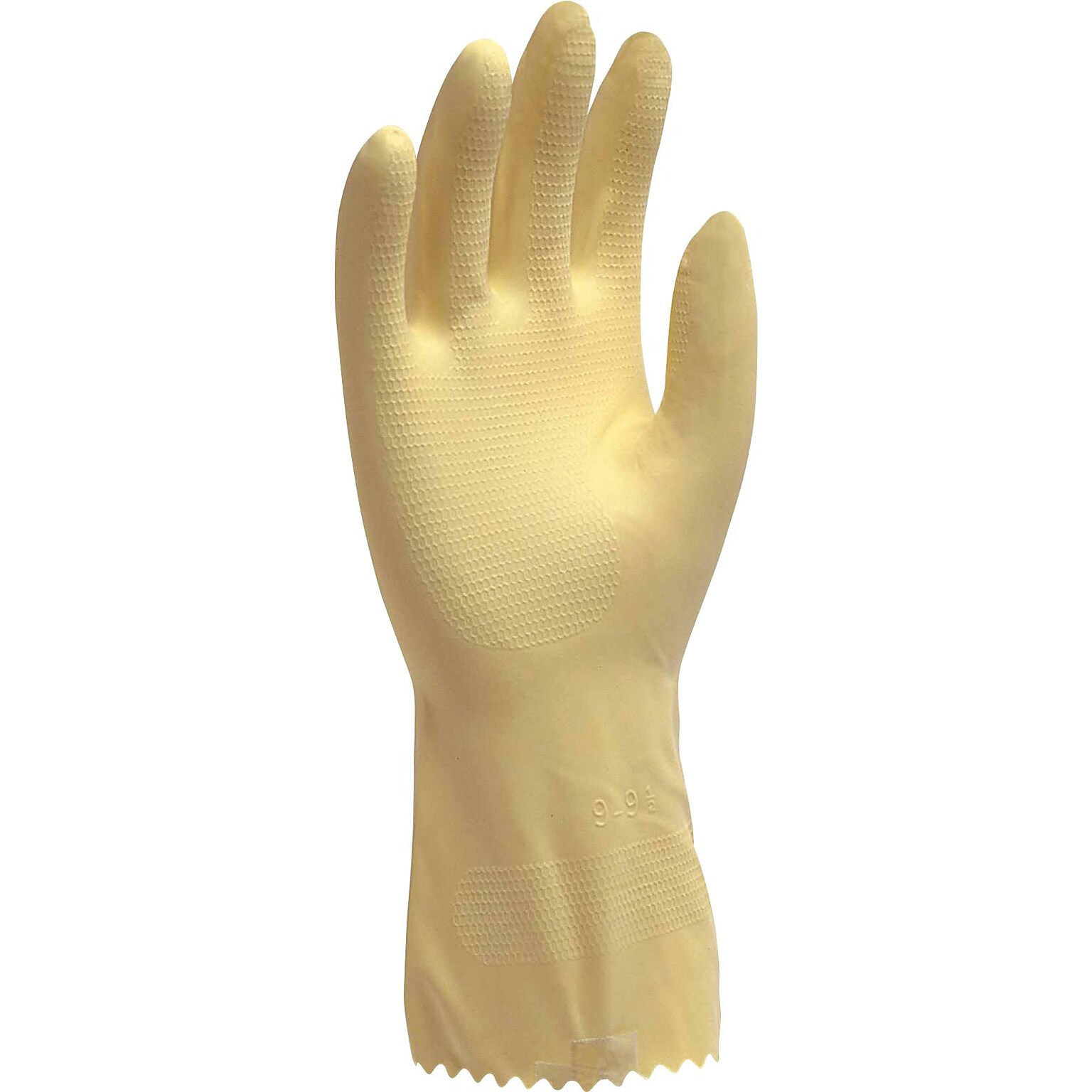 Ambitex® Flock Lined Powder Free Rubber Gloves, Latex, Medium, Yellow, 12 Pairs (LMD6500)