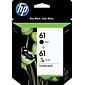 HP 61 Black/Tri-Color Standard Yield Ink Cartridge, 2/Pack (CR259FN#140)
