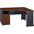 Bush Business Furniture Cubix Right Corner Desk, Hansen Cherry/Galaxy, Installed