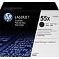 HP 55X Black High Yield Toner Cartridge, 2/Pack  (CE255XD)