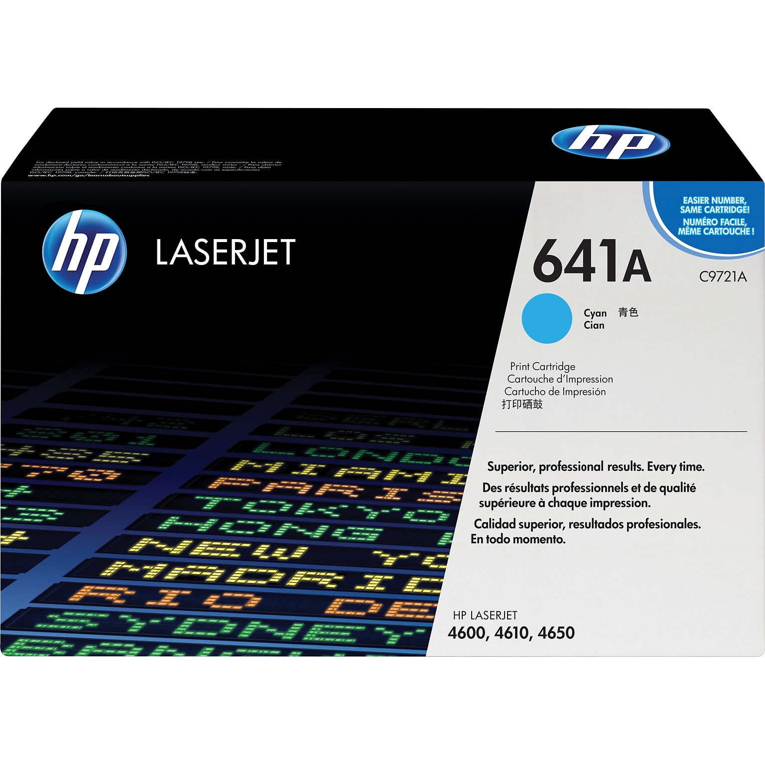 HP 641A Cyan Standard Yield Toner Cartridge (C9721A)