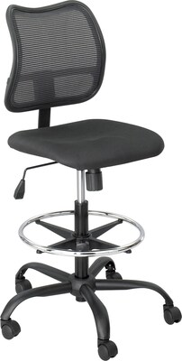 Safco Vue Nylon Mesh Back Fabric Computer/Desk Chair with Footrest, Black (3395BL)