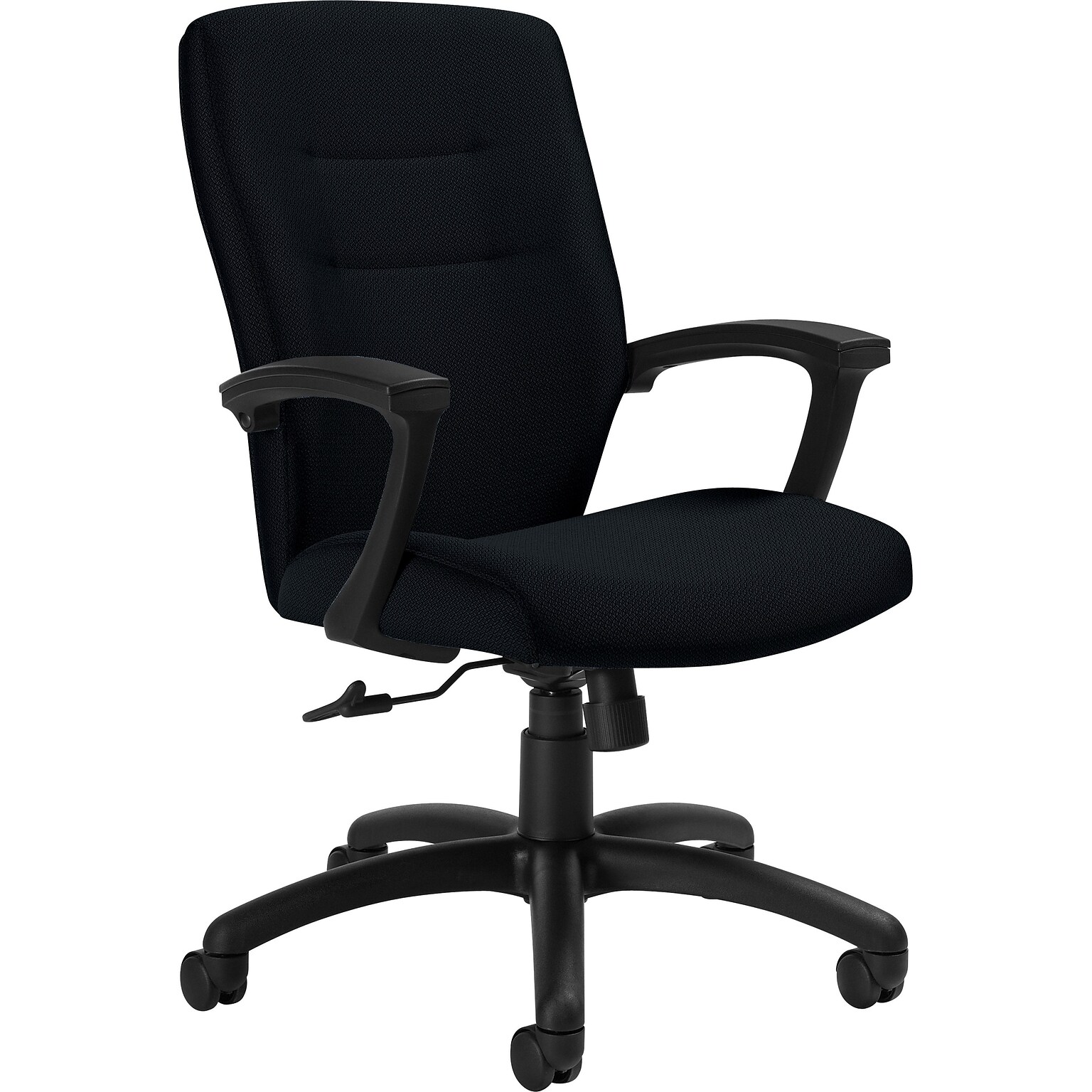 Global Synopsis™ Medium-Back Tilter Chair, Fabric, Asphalt, Seat: 24 1/2W x 26 1/2D, Back: 24 1/2W x 16 1/2-20 1/2H