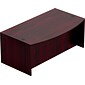 Offices To Go Superior Laminate Desking Bow-Front Desk Shell, American Mahogany, 29 1/2"Hx71"Wx42"D