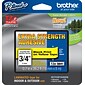 Brother P-touch TZe-S641 Laminated Extra Strength Label Maker Tape, 3/4" x 26-2/10', Black on Yellow (TZe-S641)