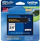 Brother P-touch TZe-344 Laminated Label Maker Tape, 3/4" x 26-2/10', Gold on Black (TZe-344)