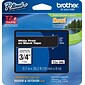 Brother P-touch TZe-345 Laminated Label Maker Tape, 3/4" x 26-2/10', White on Black (TZe-345)
