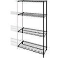 Lorell Industrial Wire Shelving Add-On-Unit, Black