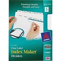 Avery® Memo-Size Index Maker® Tabs for Laser and Inkjet Printers, 5 Tab Set, 5-1/2 x 8-1/2, White