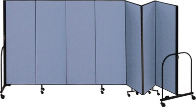 Screenflex® 7-Panel FREEstanding™ Portable Room Dividers, 6H x 131L, Blue