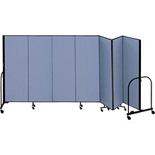 Screenflex® 7-Panel FREEstanding™ Portable Room Dividers, 6H x 131L, Blue