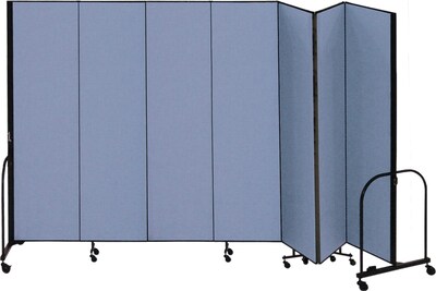 Screenflex® 7-Panel FREEstanding™ Portable Room Dividers, 8H x 131L, Blue