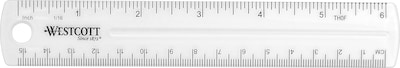 Staples® Westcott® 6 Shatterproof Plastic Ruler, Clear (45016)