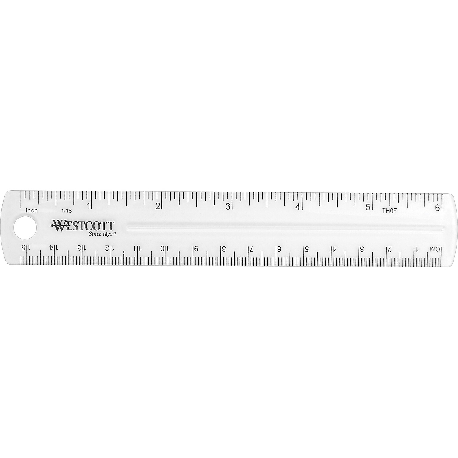 Staples® Westcott® 6 Shatterproof Plastic Ruler, Clear (45016)