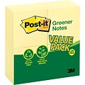 Post-it® Greener Notes, 3 x 3, Canary Yellow, 24 Pads/Pack (654-RP24YW)