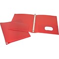 Storex Poly 1 3-Ring Binder with Pockets, Red (52107E24C)
