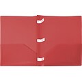 Storex 2-Pocket Poly Folder with Plastic Prongs, Red (50314U18C)