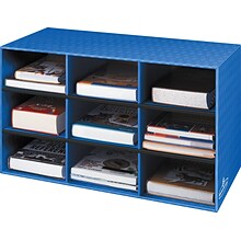 Fellowes 9-Shelf Storage Organizer, 16H x 28 1/4W x 13D, Blue
