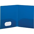 Storex Eco-Friendly Two-Pocket Folder, 100% Recycled, Blue (50133B25C)