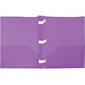 Storex 2-Pocket Poly Folder with Plastic Prongs, Violet (50315U25C)