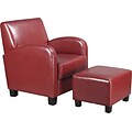 OSP Designs® Office Star Faux Leather Club Chair w/ Ottoman, Crimson Red
