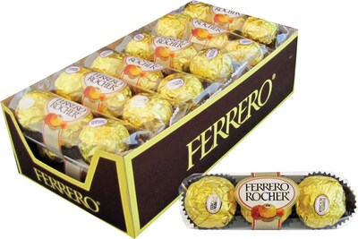 Ferrero Rocher® Chocolate Hazelnut, 1 oz. Packs, 12 Packs/Box
