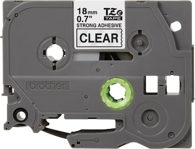 Brother P-touch TZe-S141 Laminated Extra Strength Label Maker Tape, 3/4" x 26-2/10', Black on Clear (TZe-S141)